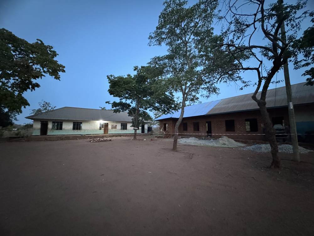 The school compound at dusk